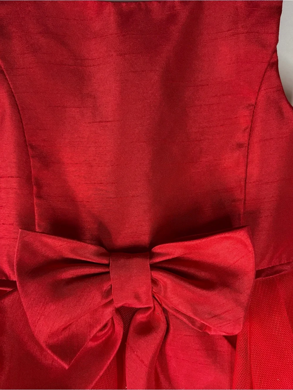 Zunie Red Tulle Party Dress Girls 4T Holiday Christmas Bow Special Occasion EUC